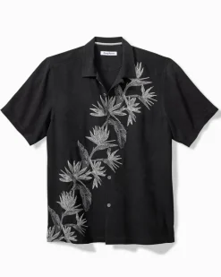 Tommy Bahama Across Paradise Silk Camp Shirt Black New