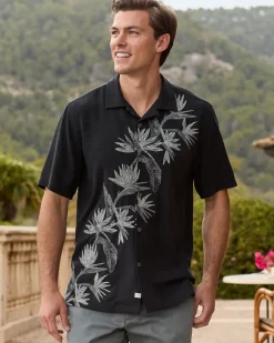 Tommy Bahama Across Paradise Silk Camp Shirt Black New