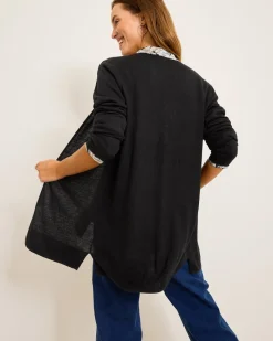 Tommy Bahama Addison Beach Linen-Blend Cardigan Black