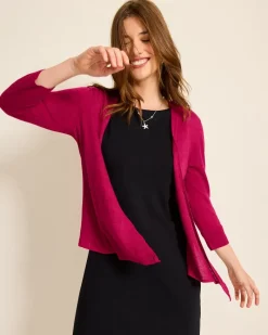 Tommy Bahama Addison Linen-Blend Cardigan Pink Papaya Outlet