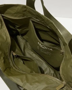 Tommy Bahama Aloha Collection Olive Shade Day Tripper Tote Creme/Olive Clearance