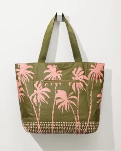 Tommy Bahama Aloha Collection Paumalu Day Tripper Tote Olive New