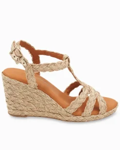 Tommy Bahama André Assous Madina Metallic Raffia Wedges Gold Online