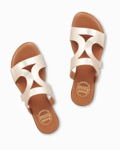 Tommy Bahama André Assous Nailea Metallic Cork Featherweights™ Sandals Platino Clearance