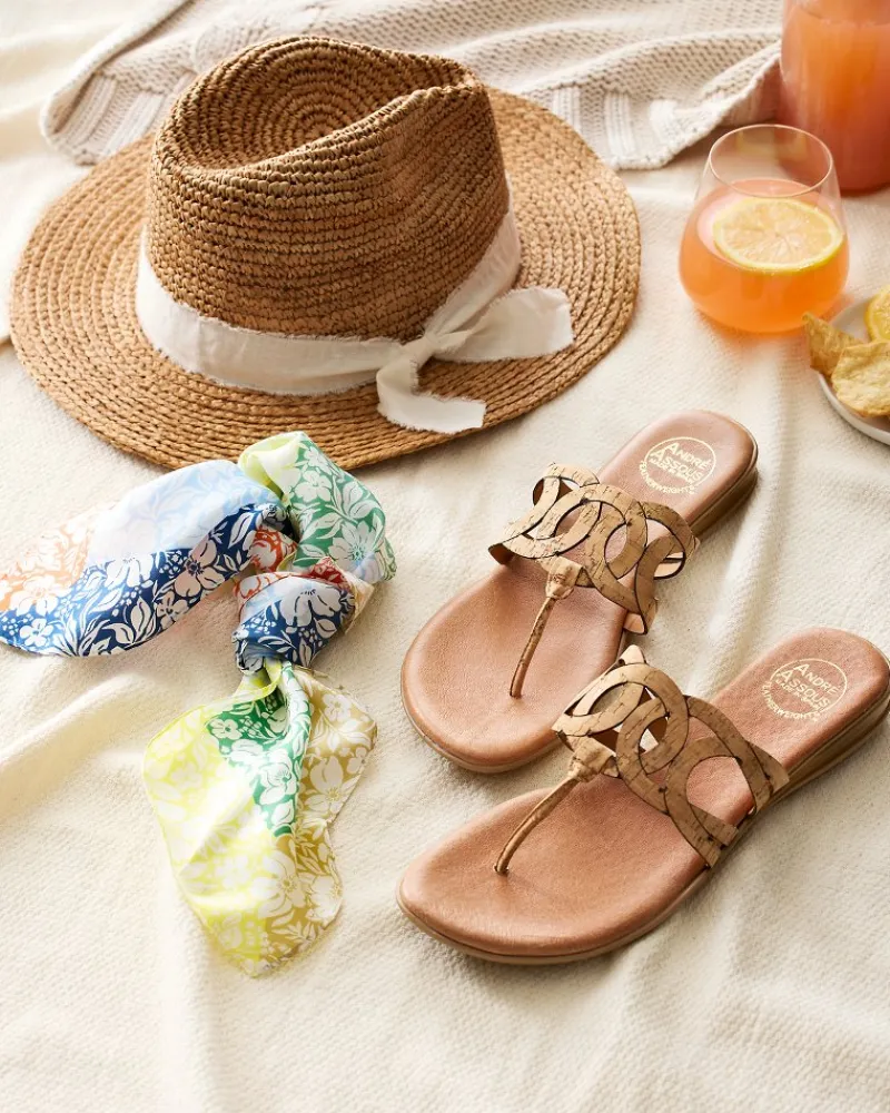 Tommy Bahama André Assous Nature Cork Featherweights™ Sandals Natural Sale