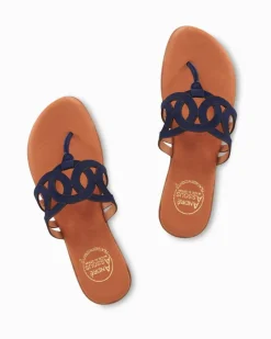 Tommy Bahama André Assous Nature Suede Featherweights™ Sandals Navy Clearance