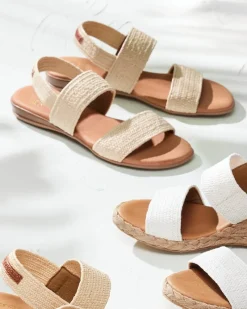 Tommy Bahama André Assous Nigella Stretch-Raffia Featherweights™ Sandals Natural Best