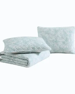 Tommy Bahama Art of Palms Reversible 3-Piece Full/Queen Quilt Set Blue Discount