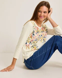 Tommy Bahama Ashby Isles Flora Amora 3/4-Sleeve T-Shirt Coconut Best