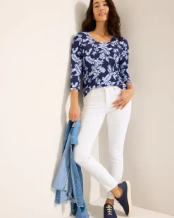 Tommy Bahama Ashby Isles Hightide Flora 3/4-Sleeve T-Shirt Coastline Discount