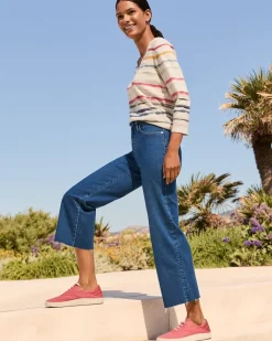 Tommy Bahama Ashby Isles Sealight Stripe 3/4-Sleeve T-Shirt Coconut Discount