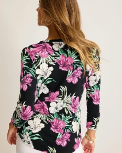 Tommy Bahama Ashby Isles Villa Garden 3/4-Sleeve T-Shirt Black Outlet