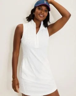 Tommy Bahama Aubrey Leopard Jacquard IslandZone® Dress White Sale