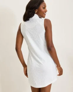 Tommy Bahama Aubrey Leopard Jacquard IslandZone® Dress White Sale