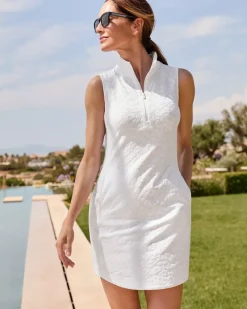 Tommy Bahama Aubrey Leopard Jacquard IslandZone® Dress White Sale