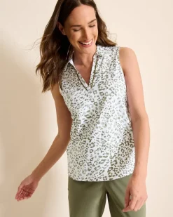 Tommy Bahama Aubrey Leopard Leisure IslandZone® Polo Tea Leaf Sale