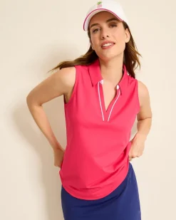 Tommy Bahama Aubrey Piped IslandZone® Polo Raspberry Hibiscus Clearance