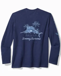 Tommy Bahama Azul Palms Long-Sleeve Lux T-Shirt Island Navy Sale