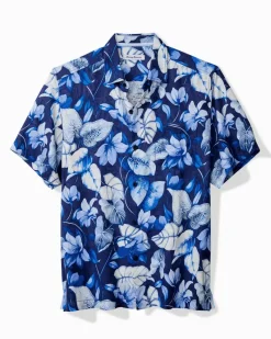 Tommy Bahama Azure Escape Silk Camp Shirt Royal Indigo Best