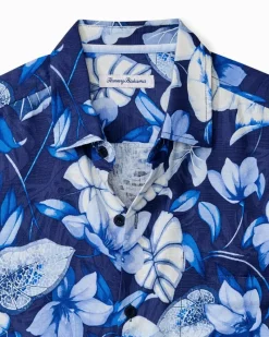 Tommy Bahama Azure Escape Silk Camp Shirt Royal Indigo Best