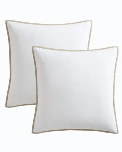 Tommy Bahama Bahama Basic Canvas European Shams - Set of 2 White Hot