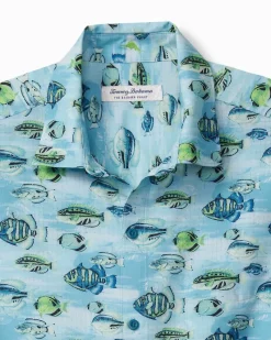 Tommy Bahama Bahama Coast Fintastic IslandZone® Shirt Tidal Lagoon New