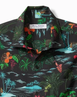 Tommy Bahama Bahama Coast Neon Shores IslandZone® Shirt Black Hot