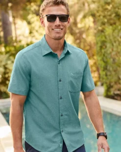 Tommy Bahama Bahama Coast Sandypoint IslandZone® Shirt Sea Jade Hot