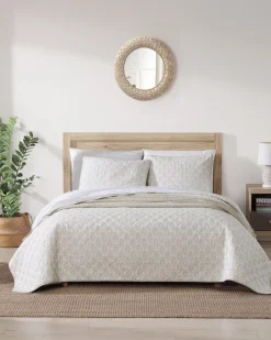 Tommy Bahama Bahama Fronds Reversible 3-Piece Full/Queen Quilt Set Brown Outlet