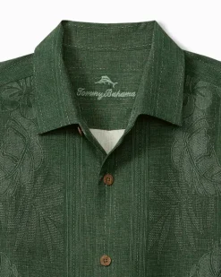 Tommy Bahama Bali Border Silk Camp Shirt Emerald Online