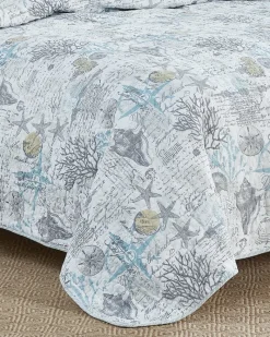 Tommy Bahama Beach Bliss 3-Piece King Quilt Set Grey Sale