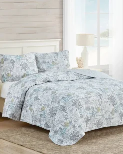Tommy Bahama Beach Bliss 2-Piece Twin Quilt Set Grey Outlet