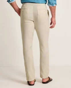 Tommy Bahama Beach Coast Linen-Blend Elastic-Waist Pants Stone Khaki Sale