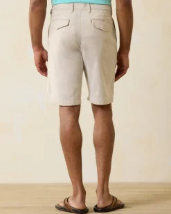 Tommy Bahama Beach Coast Linen-Blend Flat-Front 10-Inch Shorts Stone Khaki