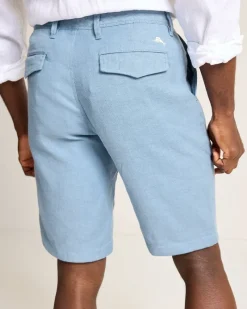 Tommy Bahama Beach Coast Linen-Blend Flat-Front 12-Inch Shorts Port Side Blue Sale