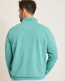 Tommy Bahama Ben & Terry Half-Zip Sweatshirt Bristol Blue Clearance