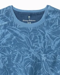 Tommy Bahama Ben & Terry Twilight Palms Crew Sweatshirt Buccaneer Blue Hot