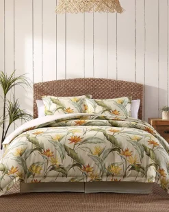 Tommy Bahama Birds of Paradise 4-Piece Queen Comforter Set Ivory Hot