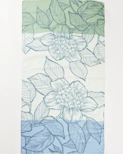 Tommy Bahama Block Bouquet Wrap Scarf Placid Blue Hot