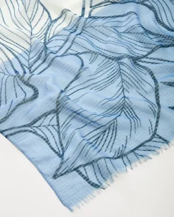 Tommy Bahama Block Bouquet Wrap Scarf Placid Blue Hot