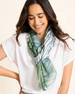 Tommy Bahama Block Bouquet Wrap Scarf Placid Blue Hot