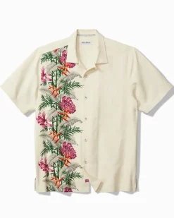Tommy Bahama Bloom Terrace Silk Camp Shirt Vanilla Ice Discount