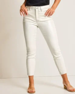 Tommy Bahama Boracay® Metallic High-Rise Ankle Jeans White Clearance