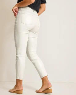 Tommy Bahama Boracay® Metallic High-Rise Ankle Jeans White Clearance