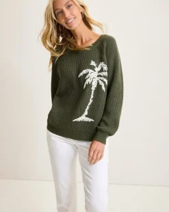 Tommy Bahama Breezy Palm Crew Pullover Palm Verde Outlet