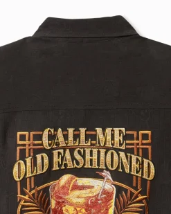 Tommy Bahama Call Me Old Fashioned Silk Camp Shirt Black Best