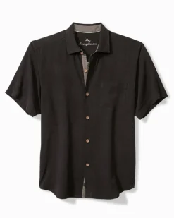 Tommy Bahama Call Me Old Fashioned Silk Camp Shirt Black Best