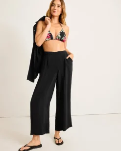 Tommy Bahama Calypso Crepe Beach Pants Black Clearance