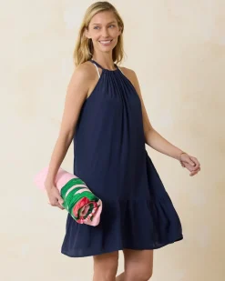 Tommy Bahama Calypso Crepe Coverup Dress Mare Navy