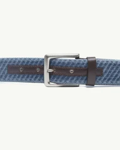 Tommy Bahama Canvas Webbed Belt Navy New